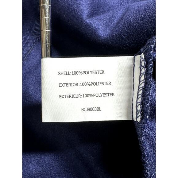 Lena Gabrielle Jacket Womens 8 Navy Open Front Draped Moto Date Nite Grunge - Picture 8 of 9